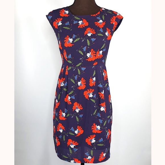 Anthropologie Dresses & Skirts - ANTHROPOLOGIE Mauve Blue Floral Sleeveless Dress